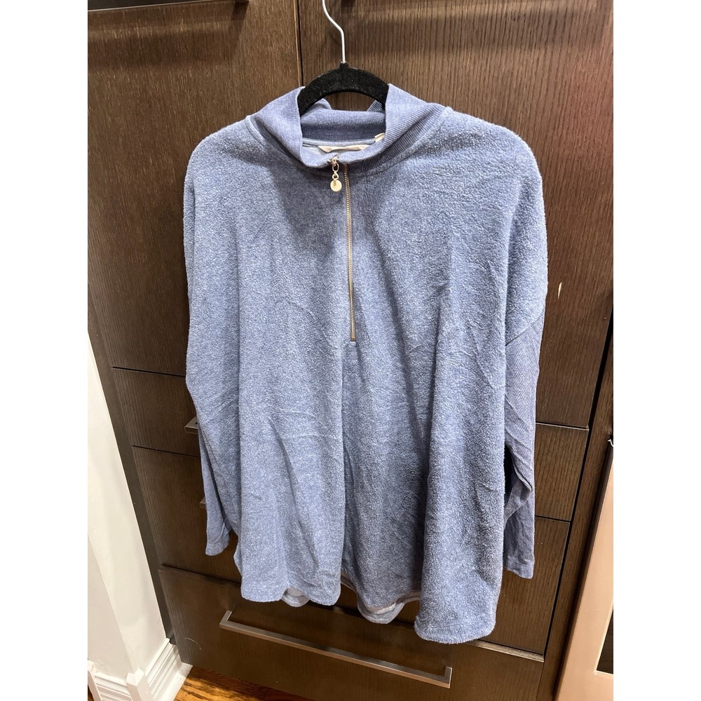 Soft surroundings blue soft pullover 1XL